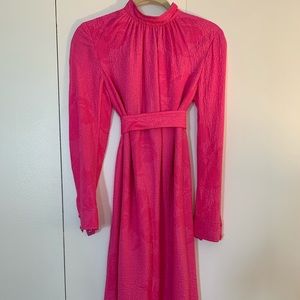 Tory Burch Silk Pink Belted Dress. NEW.
